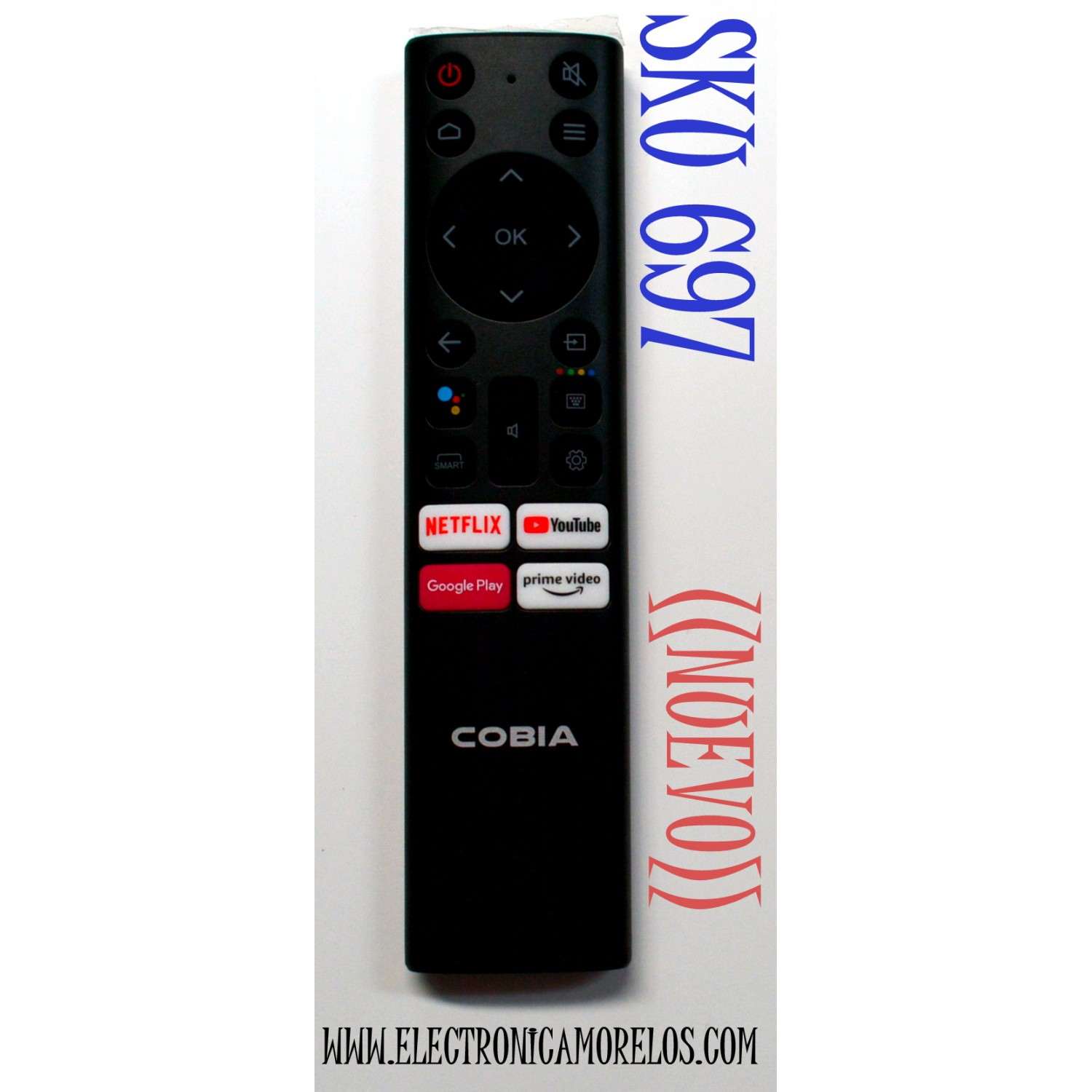 CONTROL REMOTO ORIGINAL NUEVO PARA TV COBIA / GOOGLE TV / CON COMANDO DE VOZ / NUMERO DE PARTE 06-A86N21-LL004 / 06-B86W21-TY12MS / 20240112YB B1 / ABS/BS2-1 / YB06A86N21LL004 / 4112B0295 / JH-20211